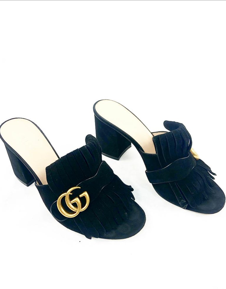 suede slide sandals
