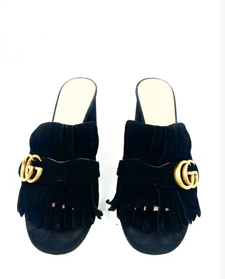 gucci mid heel slide