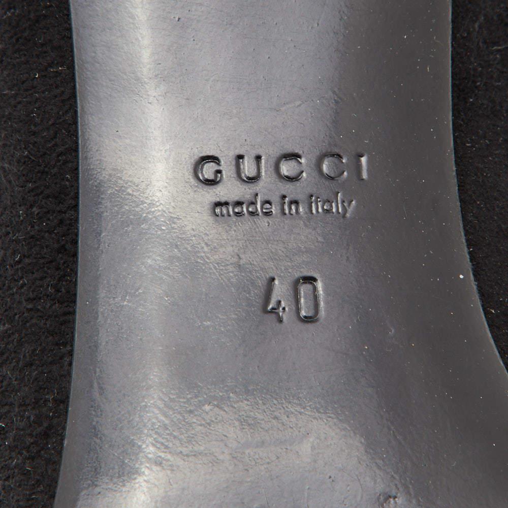 Gucci - Escarpins en daim noir à talons hauts Taille 40 en vente 2