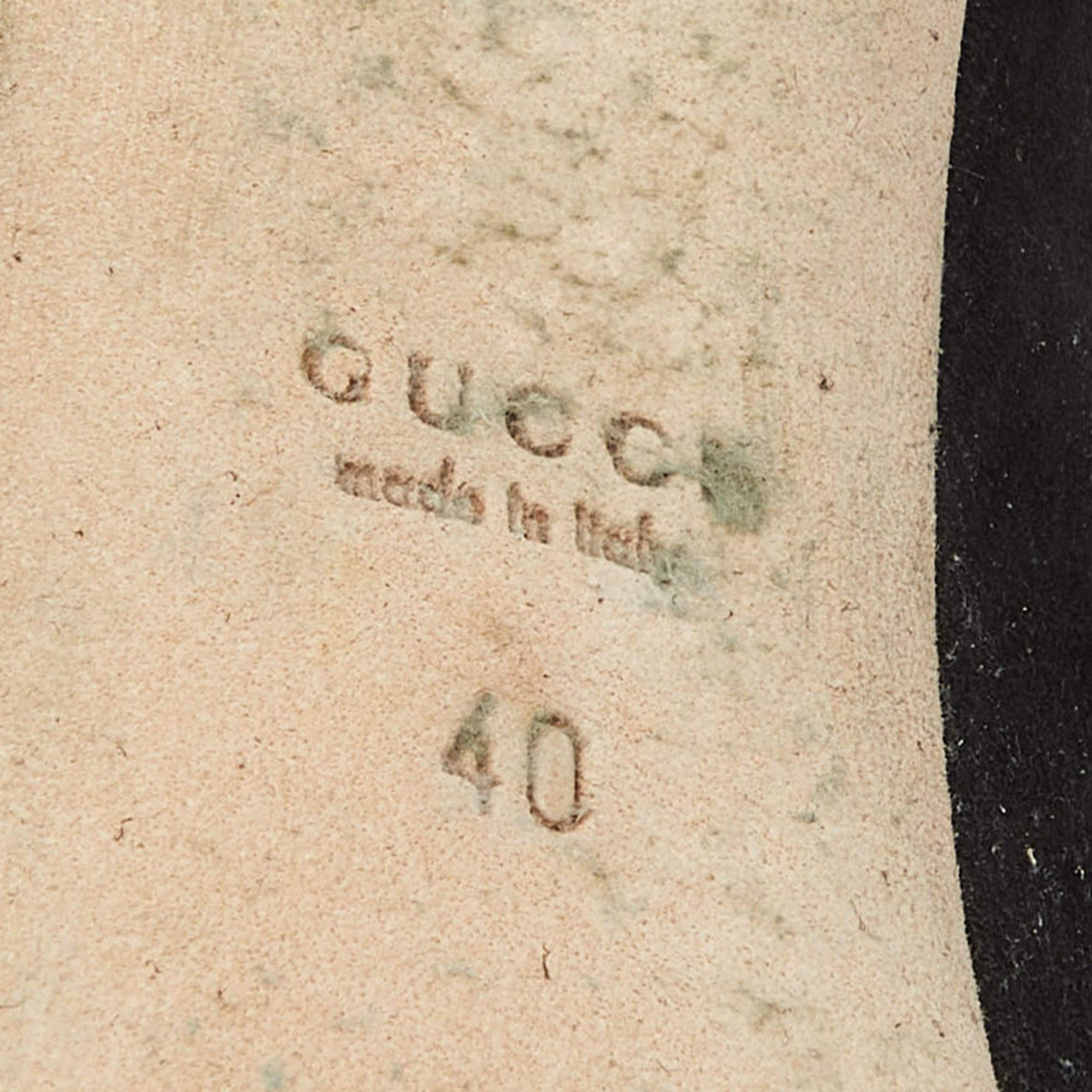 Gucci Black Suede Peep-Toe Platform Pumps  For Sale 5