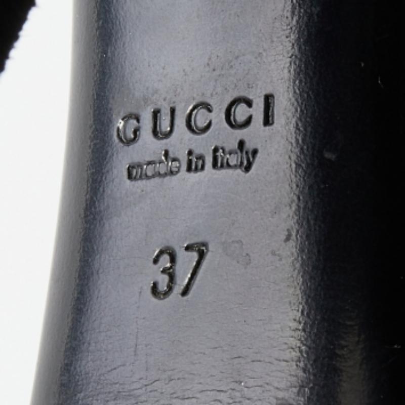 Gucci - Sandales à plateforme en daim noir - Taille 37 en vente 3
