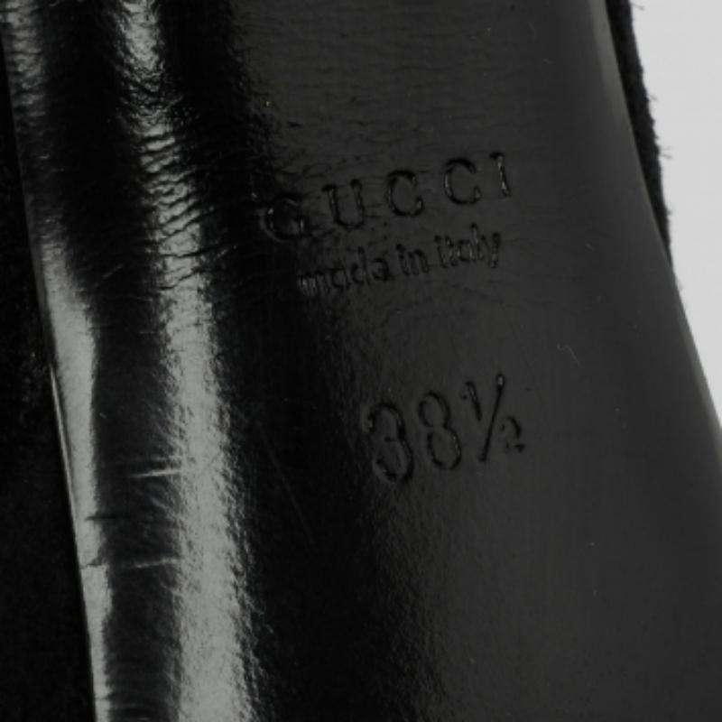 Gucci Black Suede Platform Over the Knee Boots Size 38.5 en vente 1