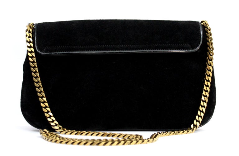 Gucci Black Suede Shoulder Bag at 1stDibs | gucci black suede bag
