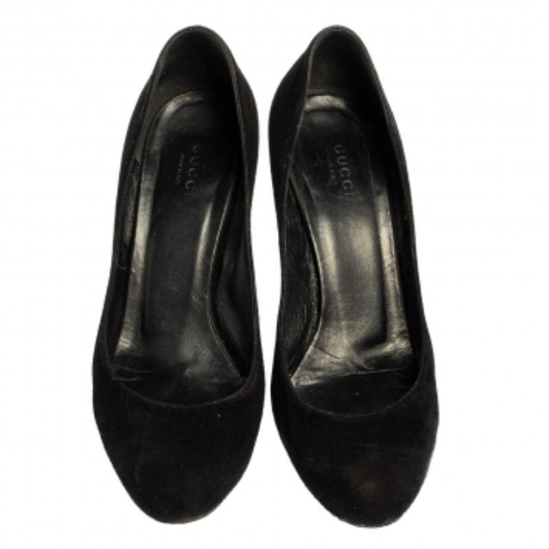 Gucci Black Suede Slip On Pumps Size 37 For Sale 2