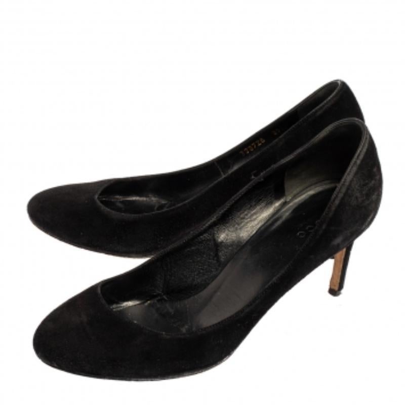 Gucci Black Suede Slip On Pumps Size 37 For Sale 3