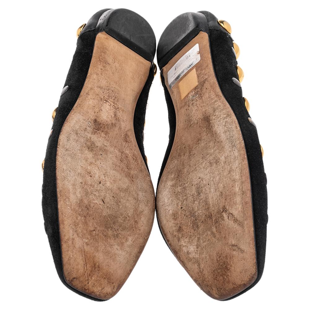 Gucci Black Suede Studded Ballet Flats Size 40.5 3