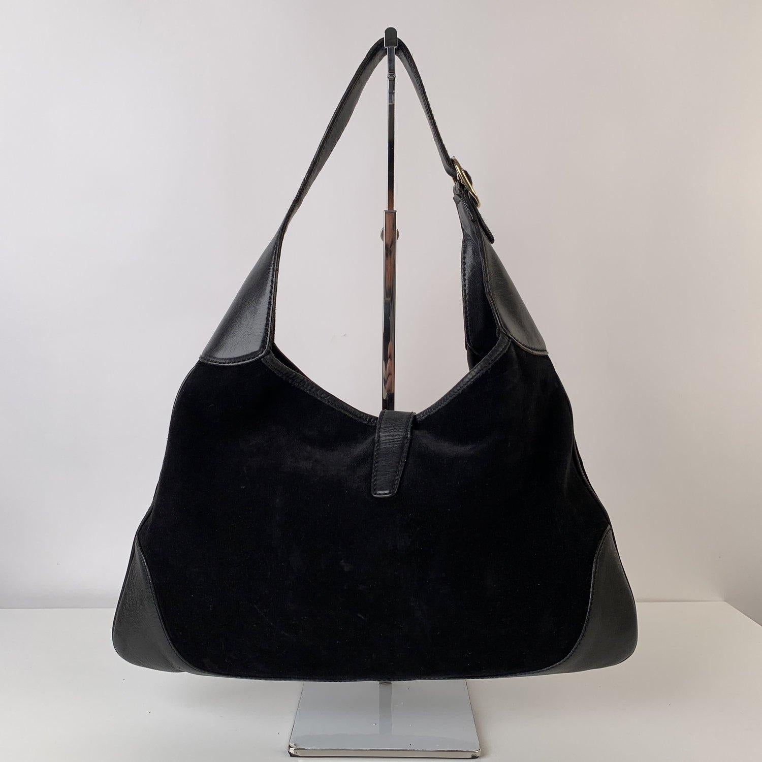 Gucci Black Suede Studded Jackie O Bouvier Hobo Shoulder Bag 5