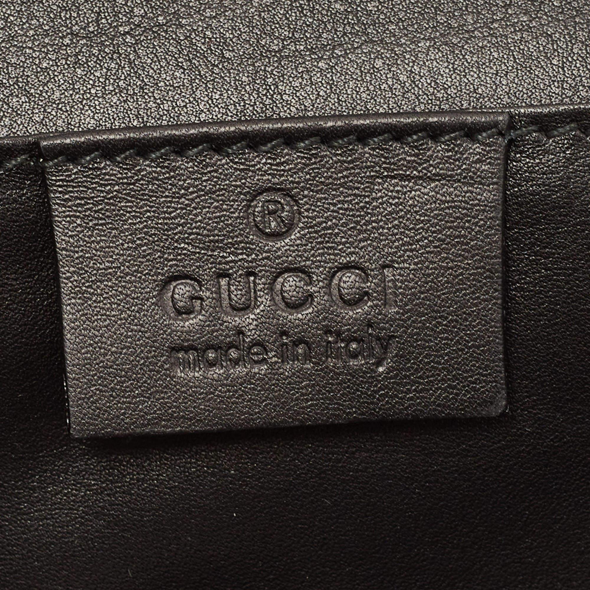 Gucci Black Suede Tiger Head Chain Clutch 10
