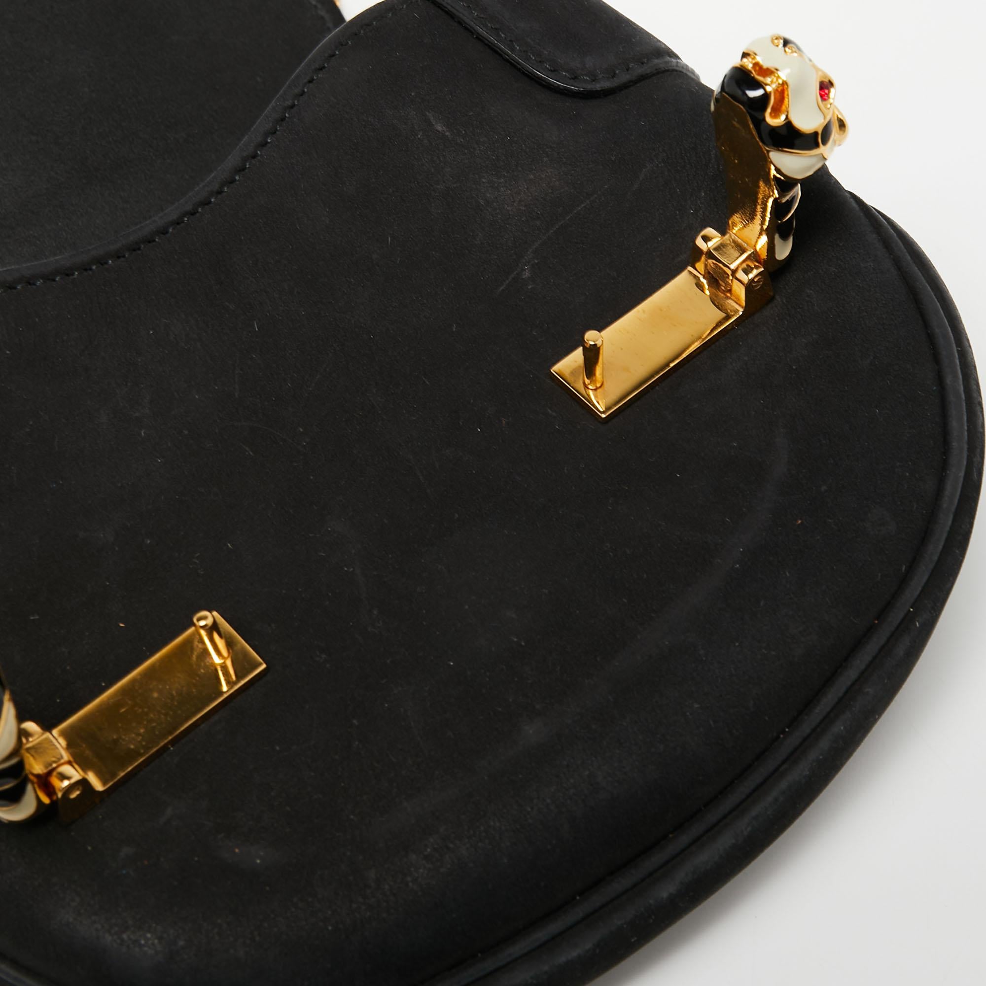 Gucci Black Suede Tigrette Shoulder Bag 7