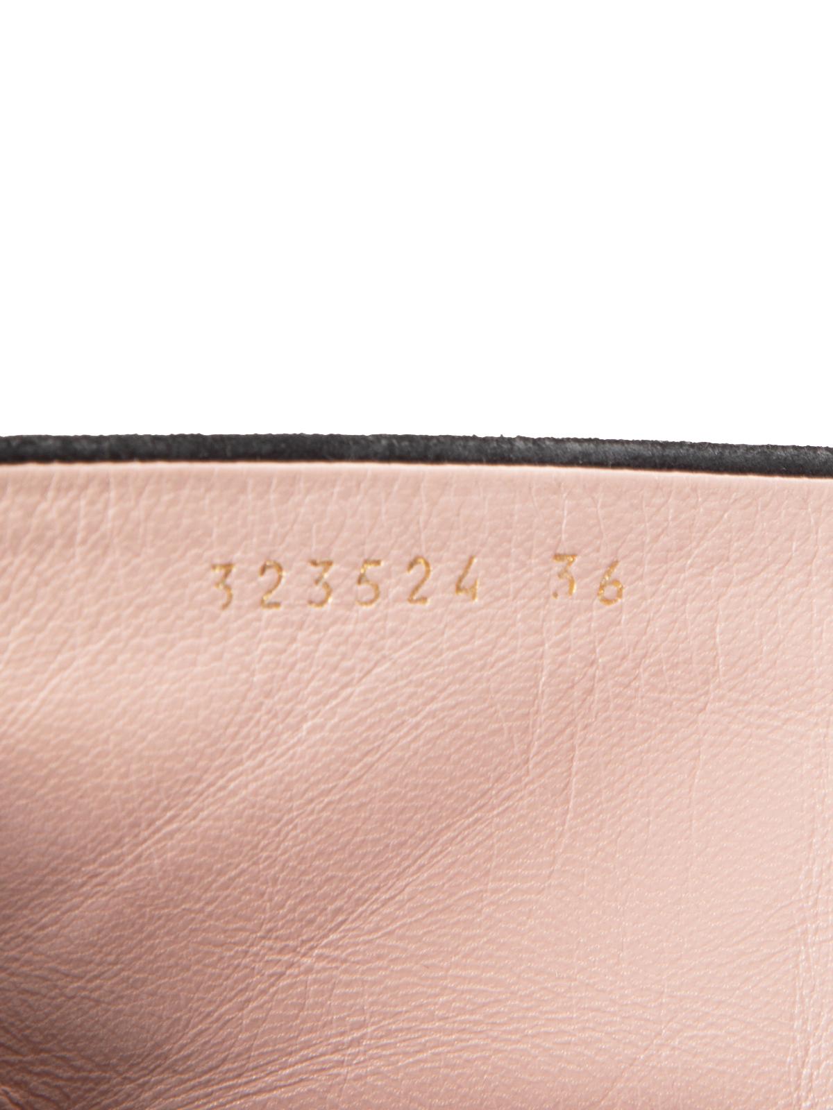 Gucci Schwarz Wildleder Keilabsatzstiefel Größe IT 36 im Angebot 2