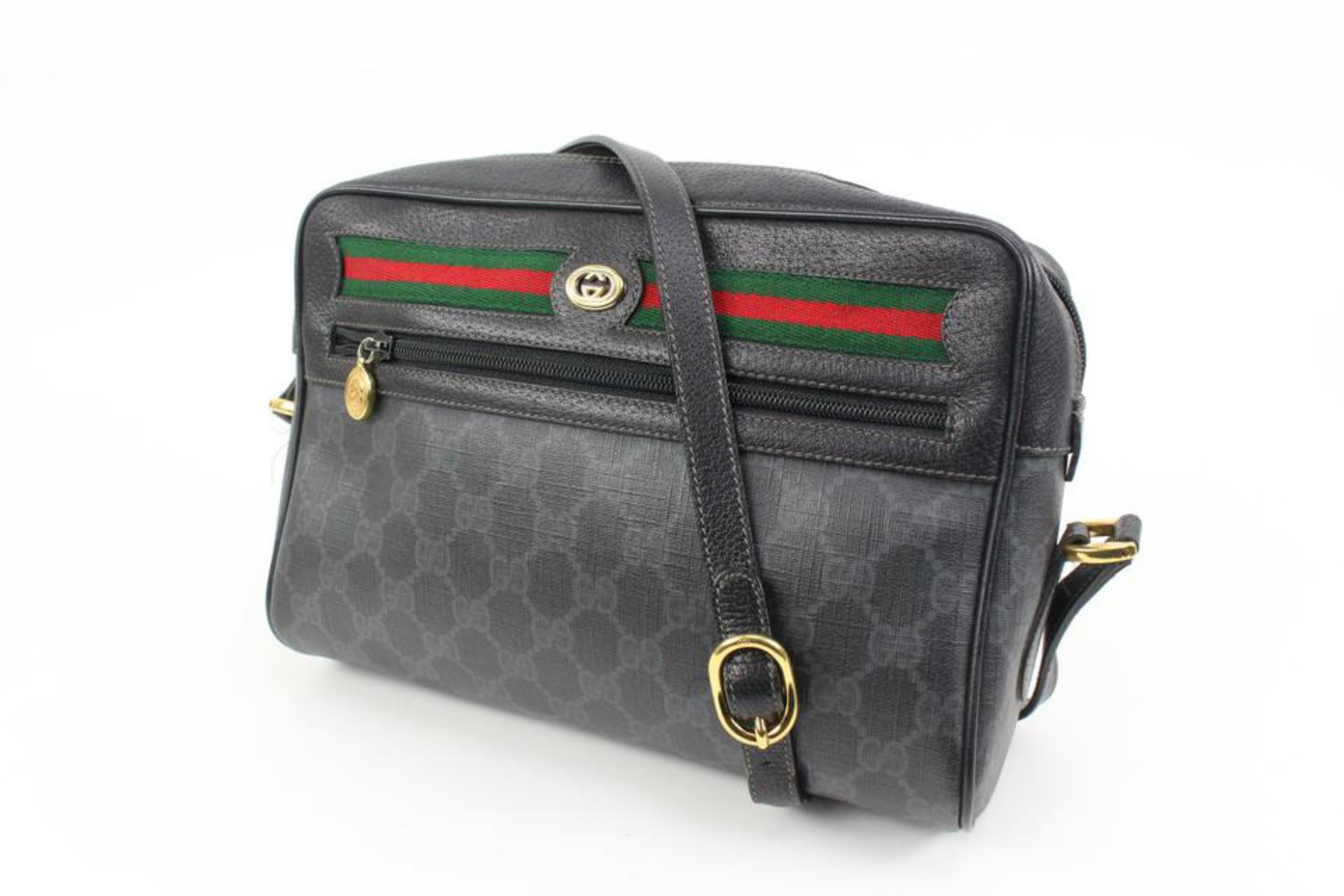 Gucci Black Supreme GG Web Ophidia Camera Bag 84g323s
Date Code/Serial Number: 119-02-088
Made In: Italy
Measurements: Length:  10