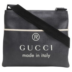 Gucci Black Supreme Trademark Logo Messenger Crossbody Bag 1GG1227