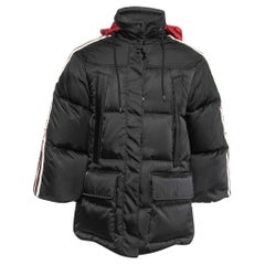 Gucci Black Synthetic Concealed Hooded Puffer Jacket