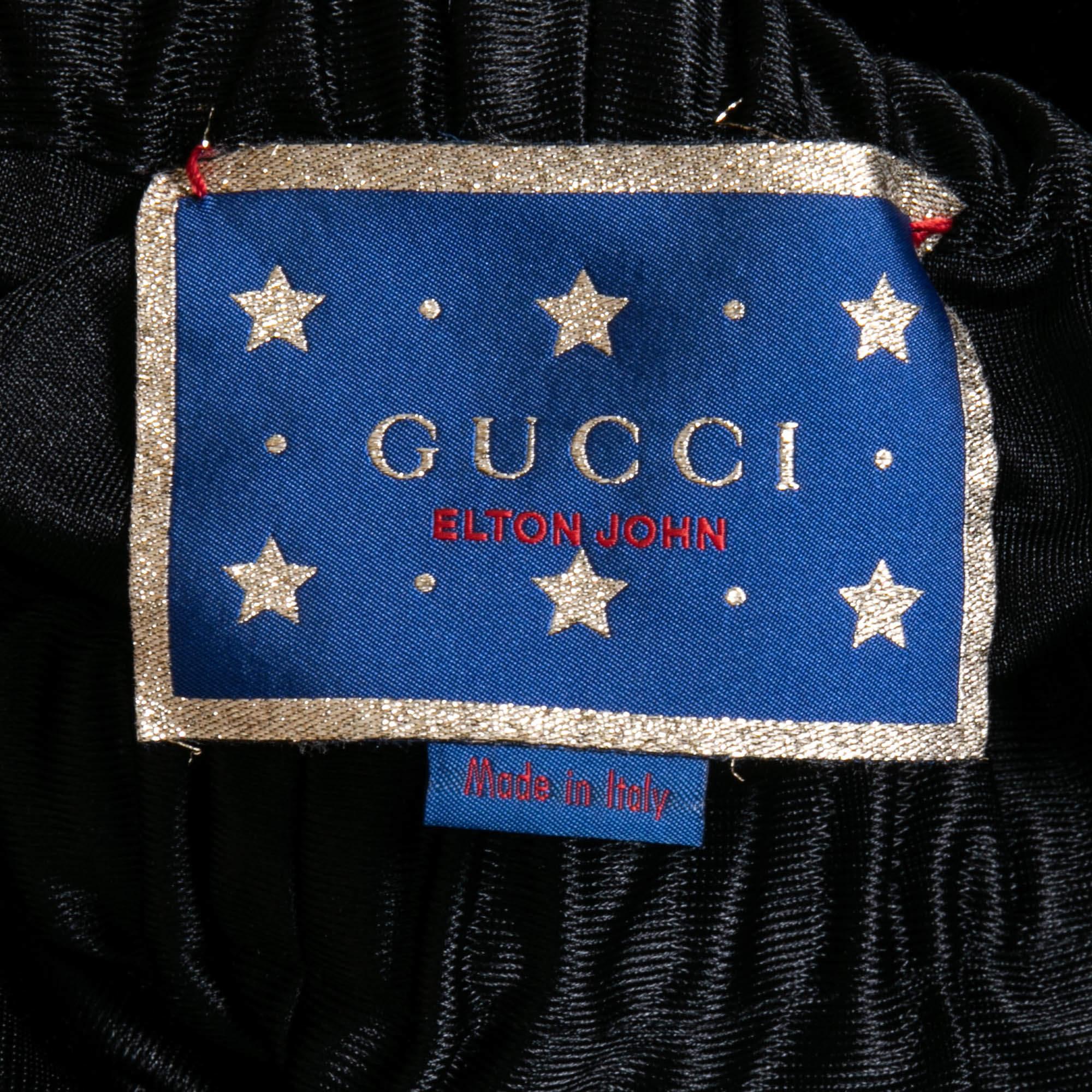 Gucci Pantalon à bretelles en synthétique noir XS en vente 1