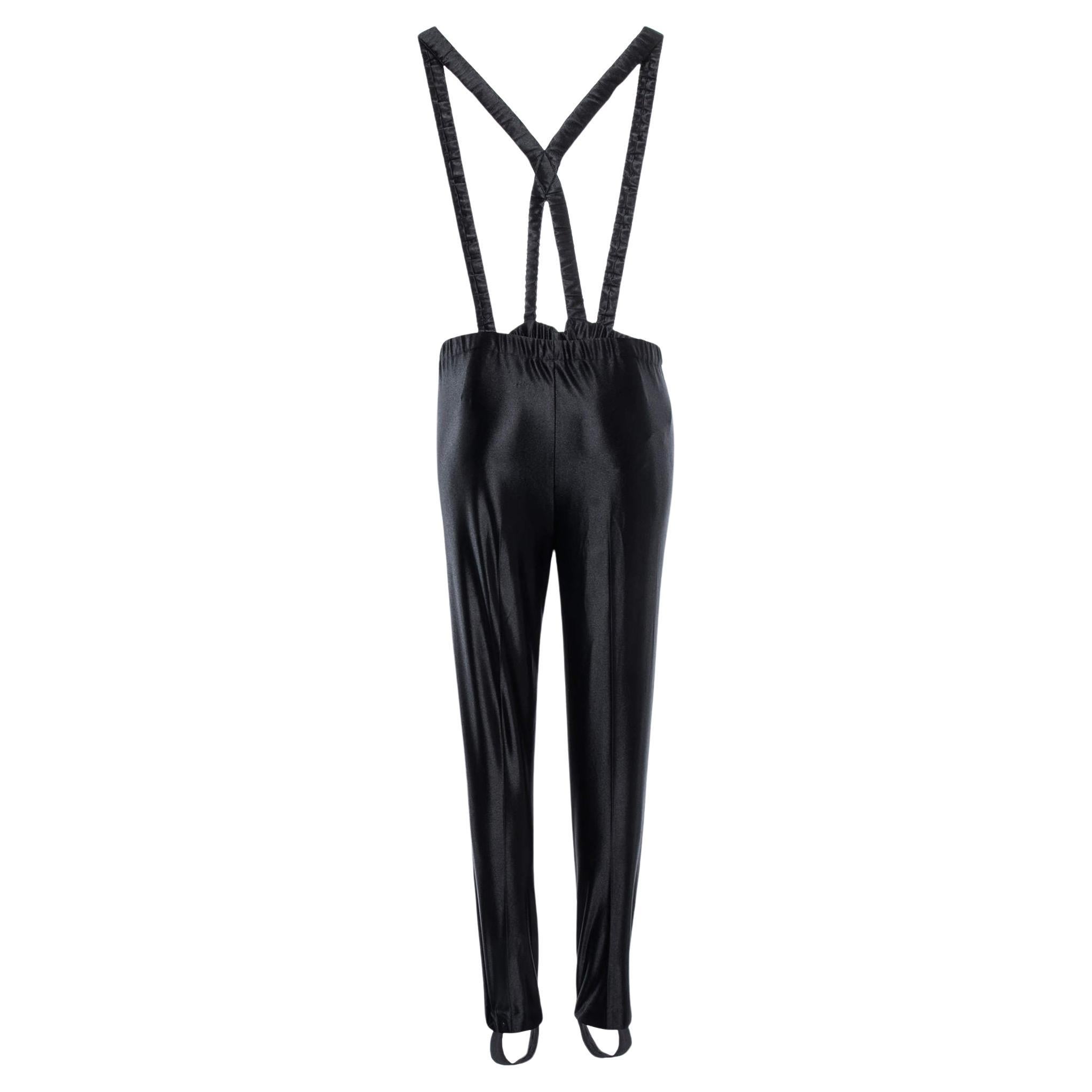 Gucci Black Synthetic Suspender Pants XS For Sale at 1stDibs