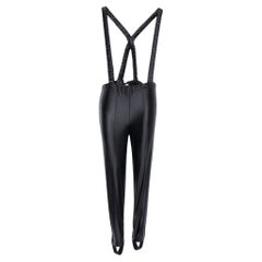 Schwarze Gucci-Hose mit synthetischem Hosenträger XS
