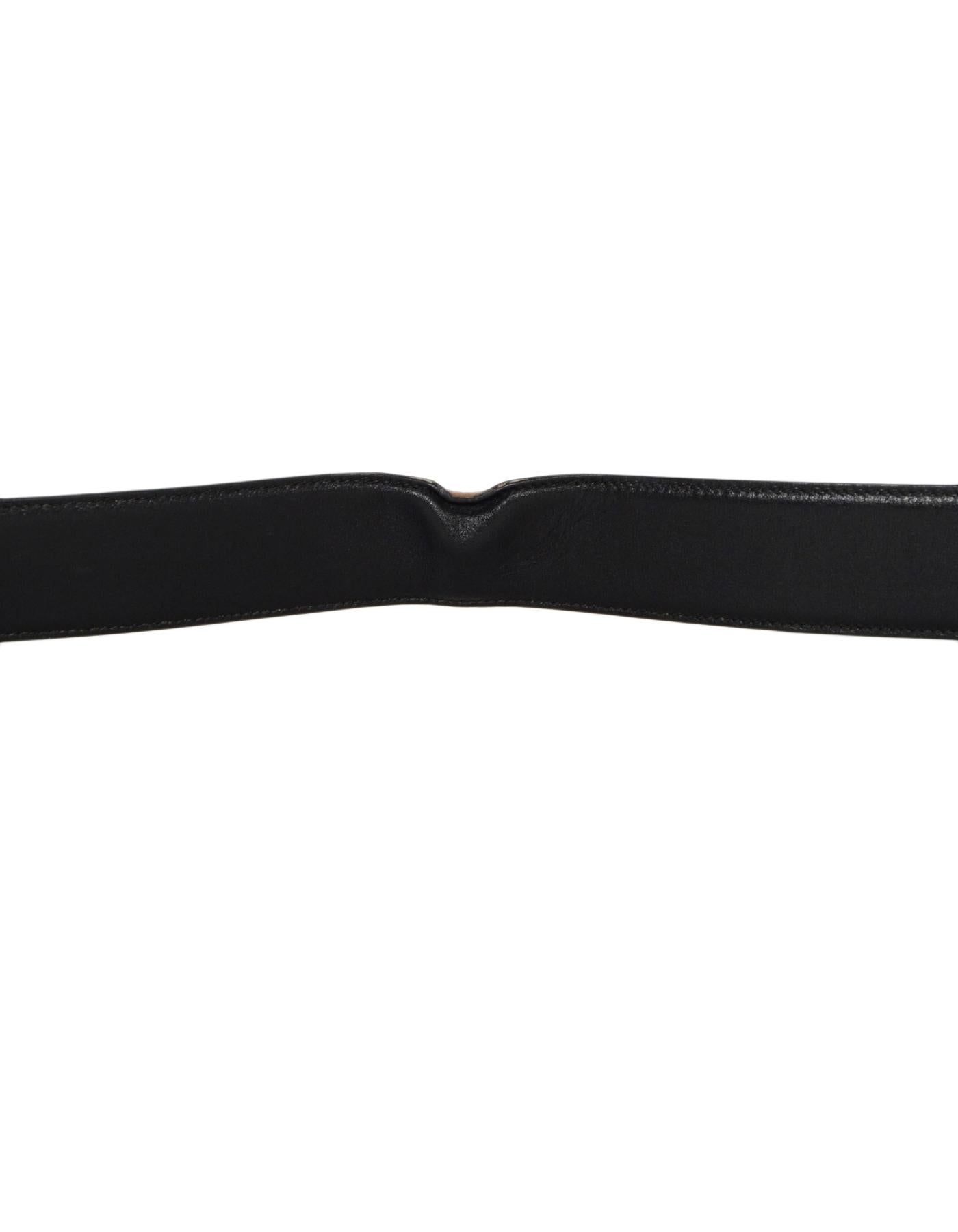 Gucci Black/Tan Reversible Leather Belt W/ G Buckle Sz 65/26 7