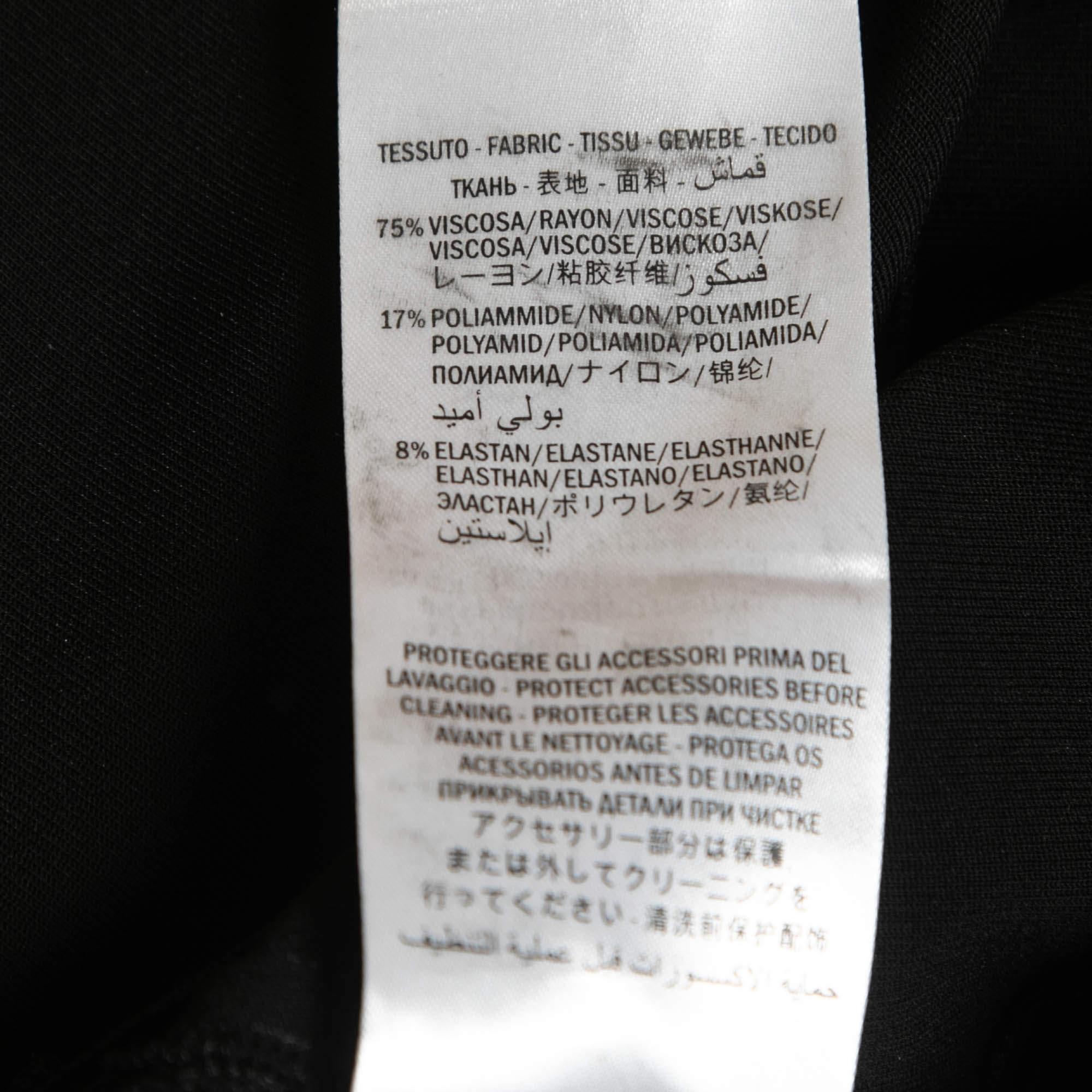 Gucci Black Technical Jersey Bow Embellished Crystal Button Midi Dress In Excellent Condition In Dubai, Al Qouz 2