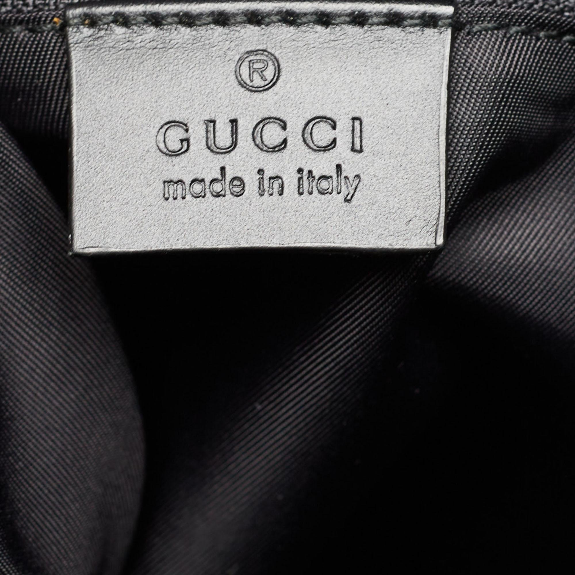 Gucci Black Techno Canvas Web Fold Over Backpack 8