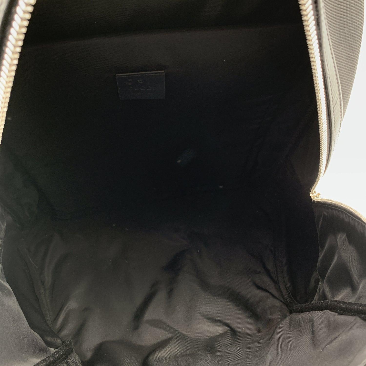 Gucci Black Techno Canvas Web Stripe Backpack Shoulder Bag 1