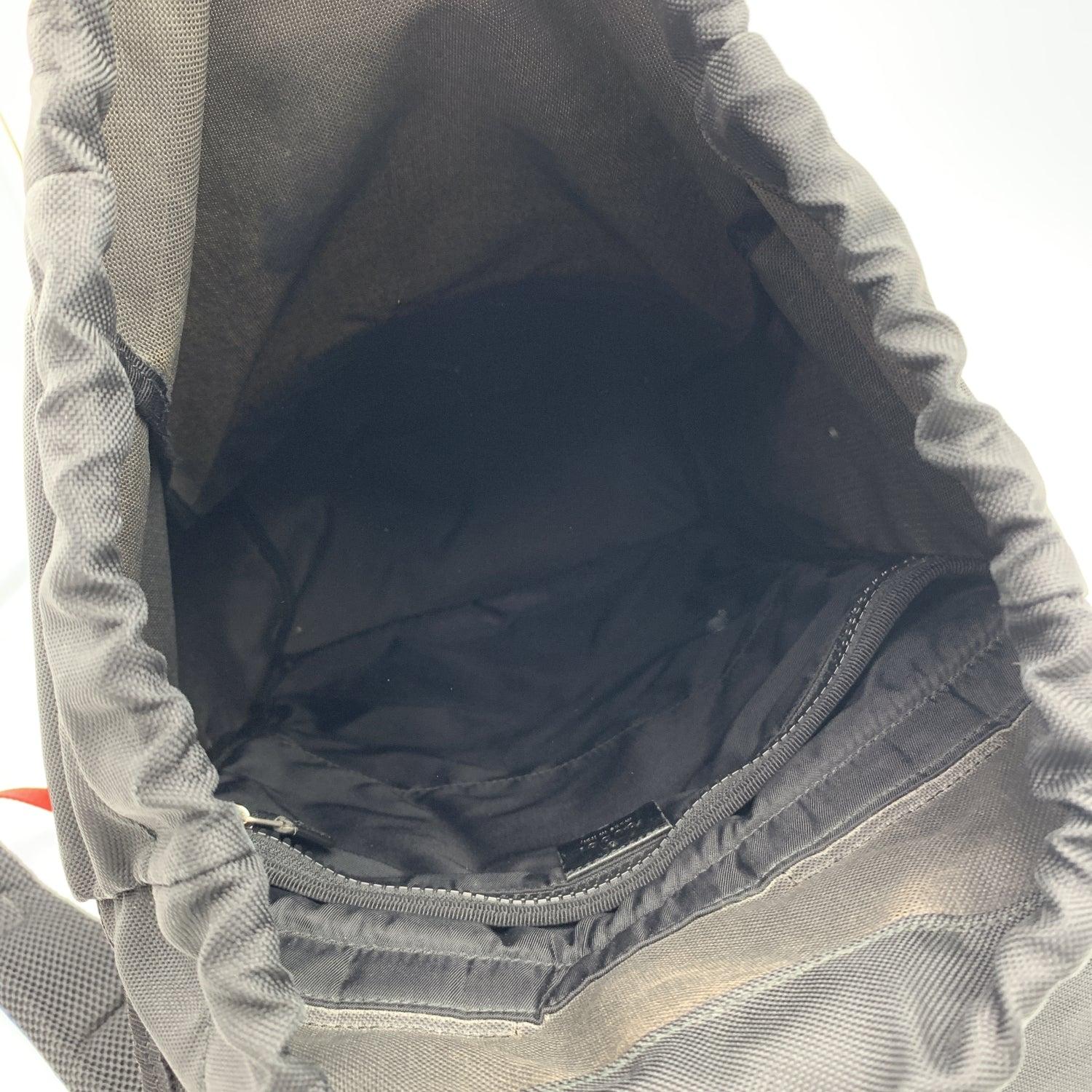 Gucci Black Techno Canvas Web Stripe Sherry Line Backpack Bag 2