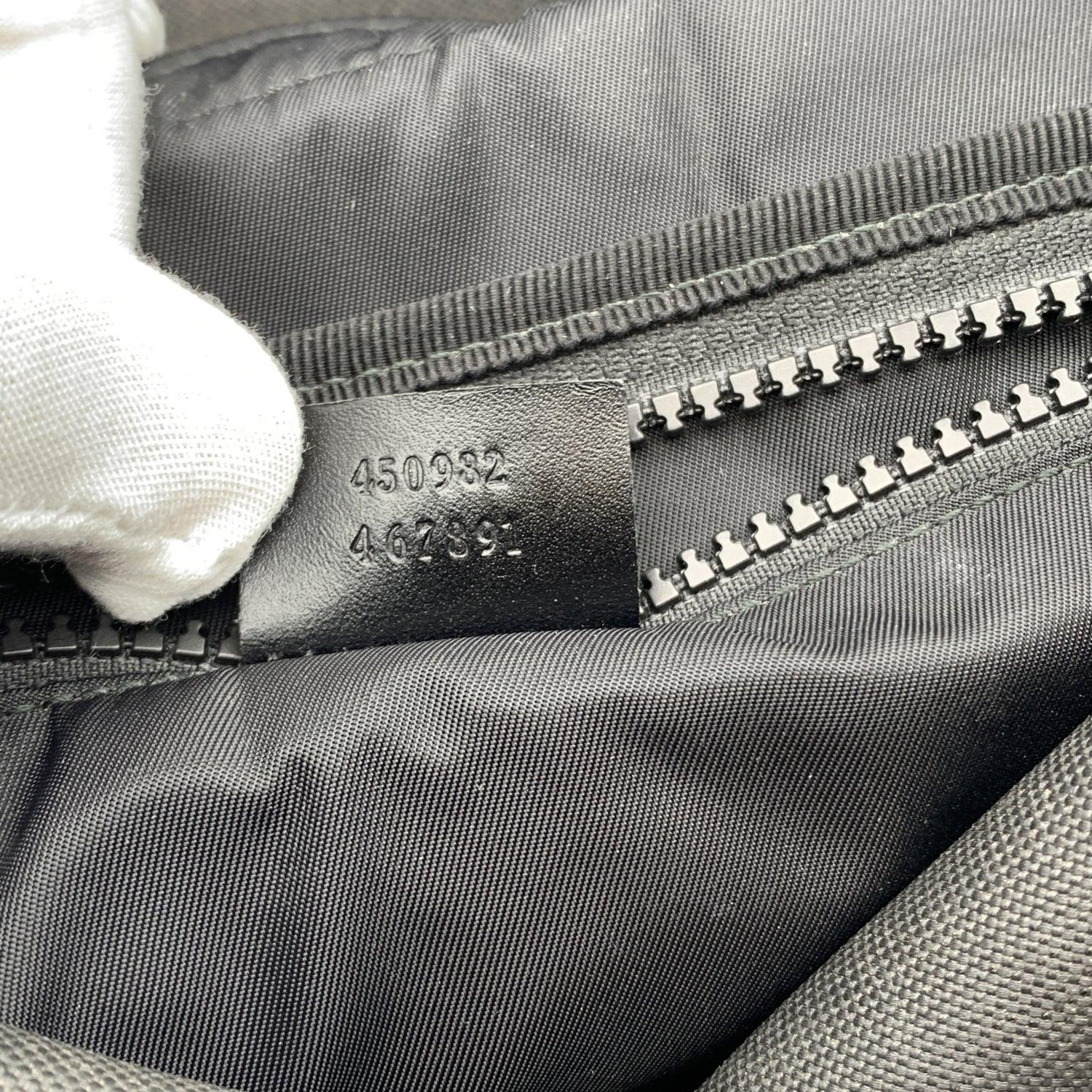 Gucci Black Techno Canvas Web Stripe Sherry Line Backpack Bag 3