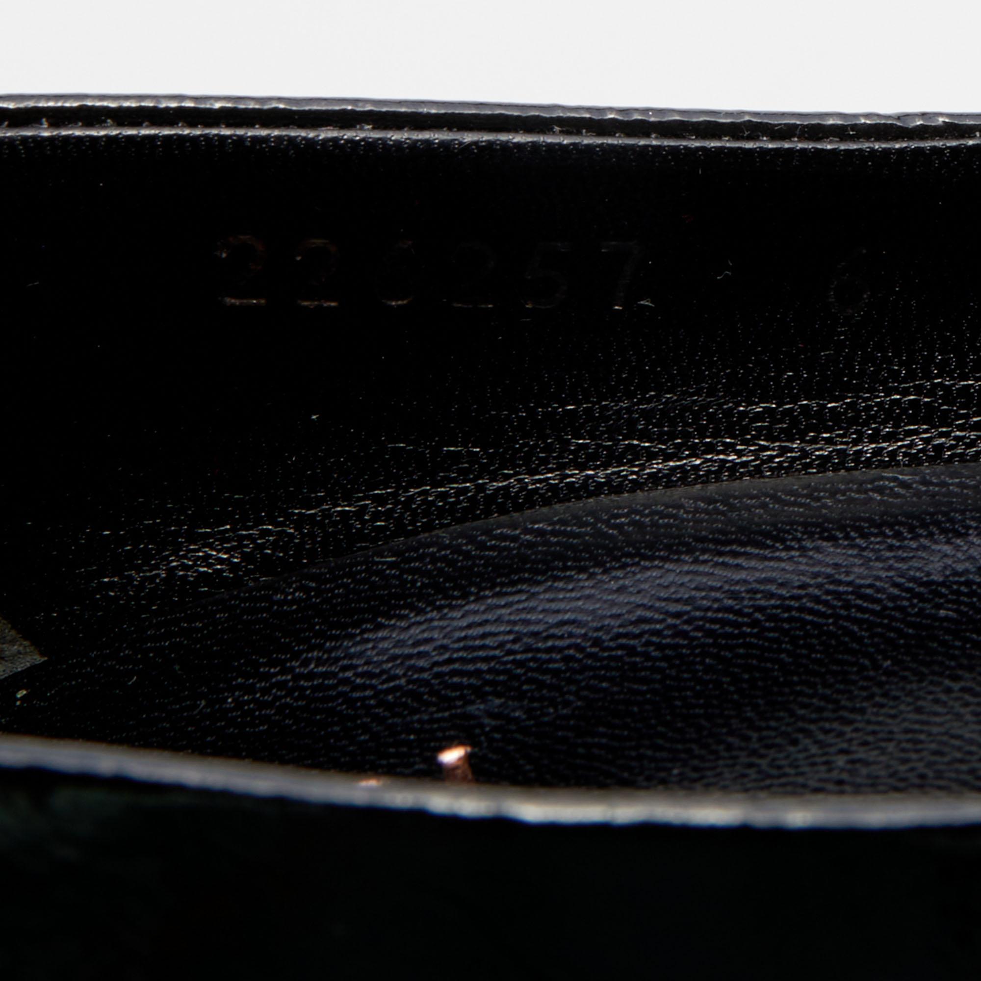 Gucci Black Texture Patent Leather Jolene Horsebit Peep Toe Pumps Size 36 2