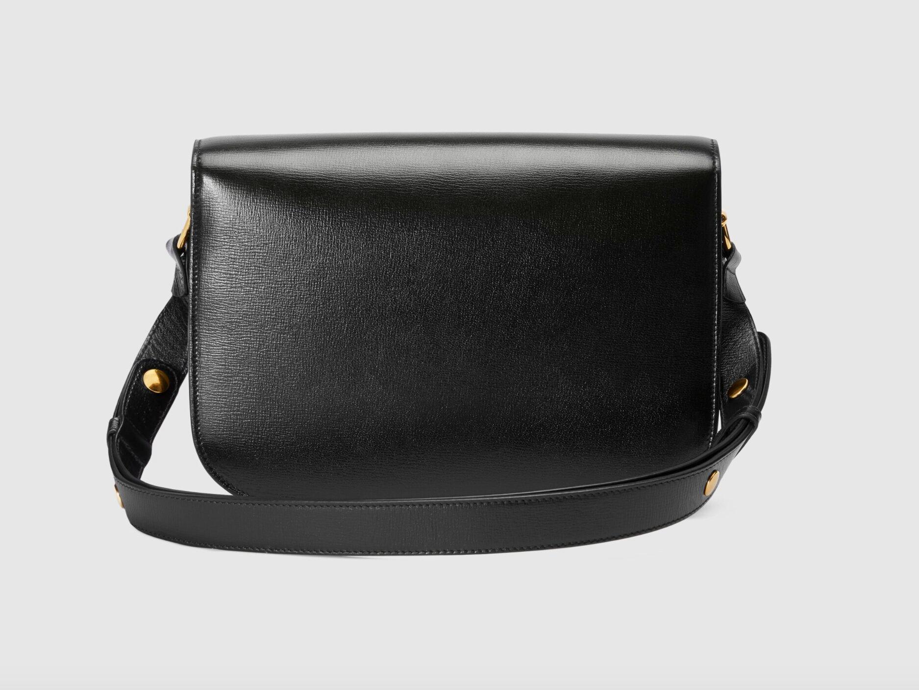 Women's Gucci Black Textured Leather Gucci Horsebit 1955 Shoulder Bag For Sale