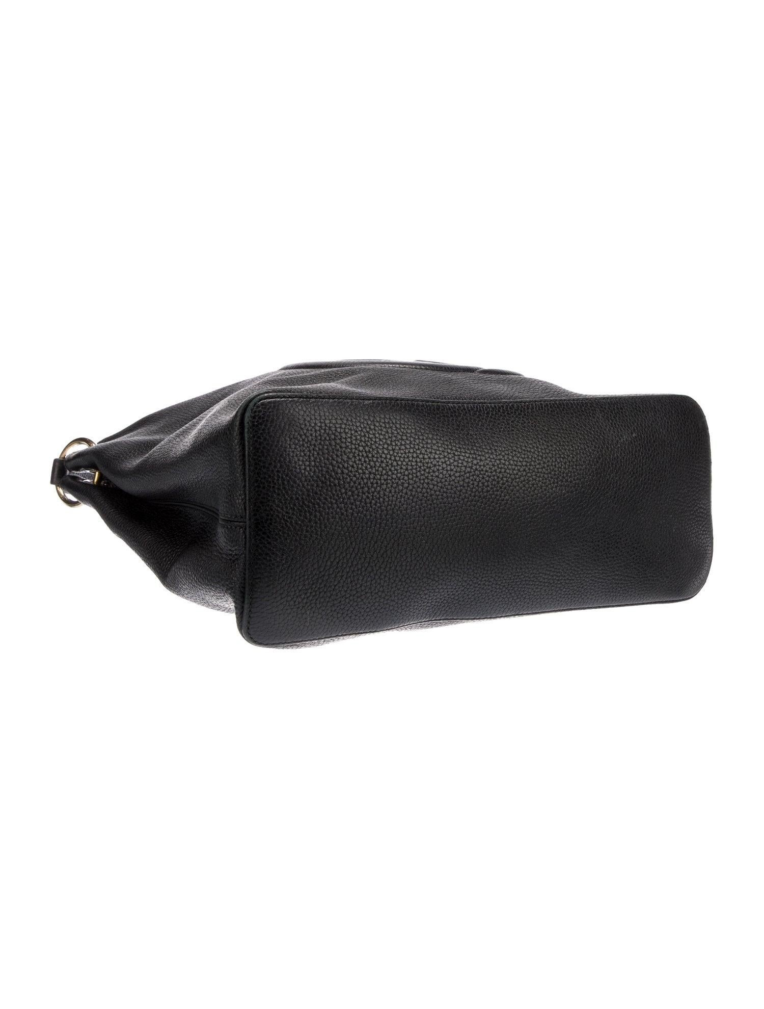 Gucci Black Textured Leather Soho Hobo Bag For Sale 1