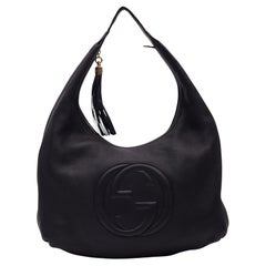 Gucci Black Textured Leather Soho Hobo Bag