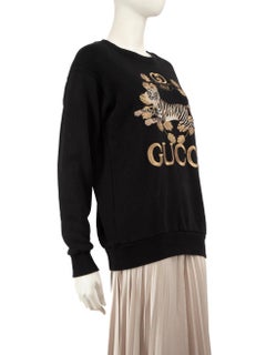 Gucci Black Tiger Embroidered Sweatshirt Size XXS
