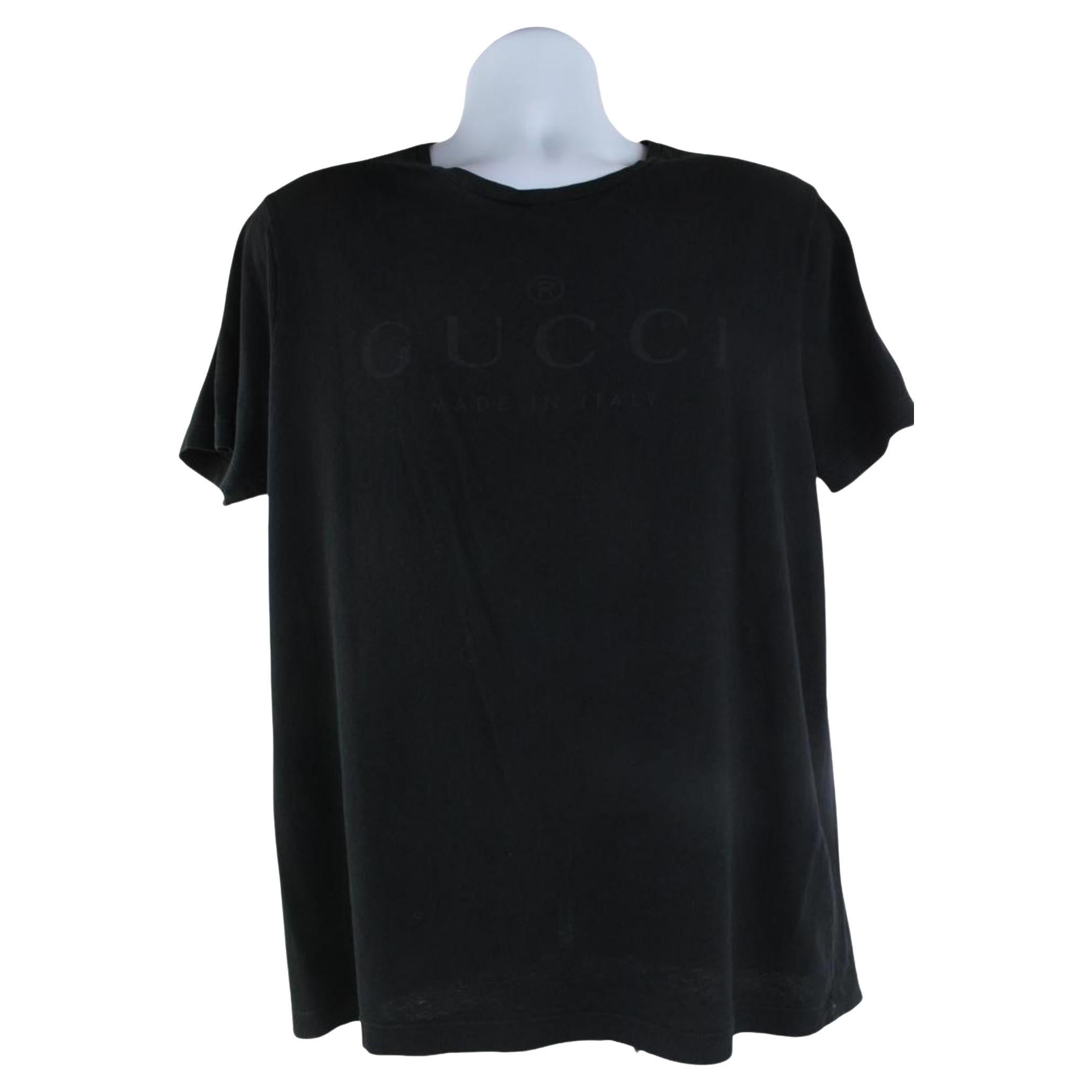 Gucci Black Trademark Logo Classic T-Shirt 1116g38 For Sale