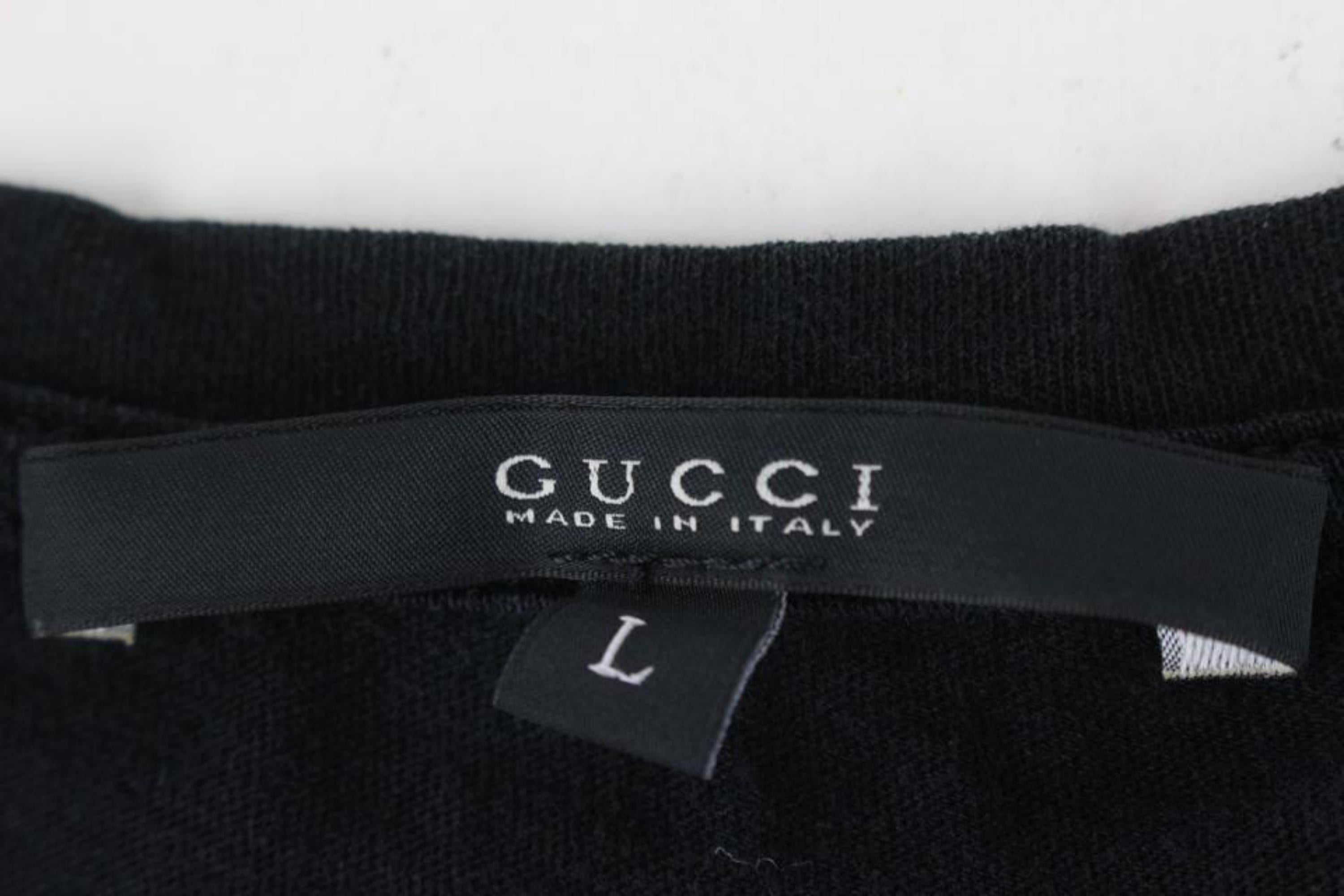 Gucci Black Trademark Logo Classic T-Shirt S125G For Sale 7