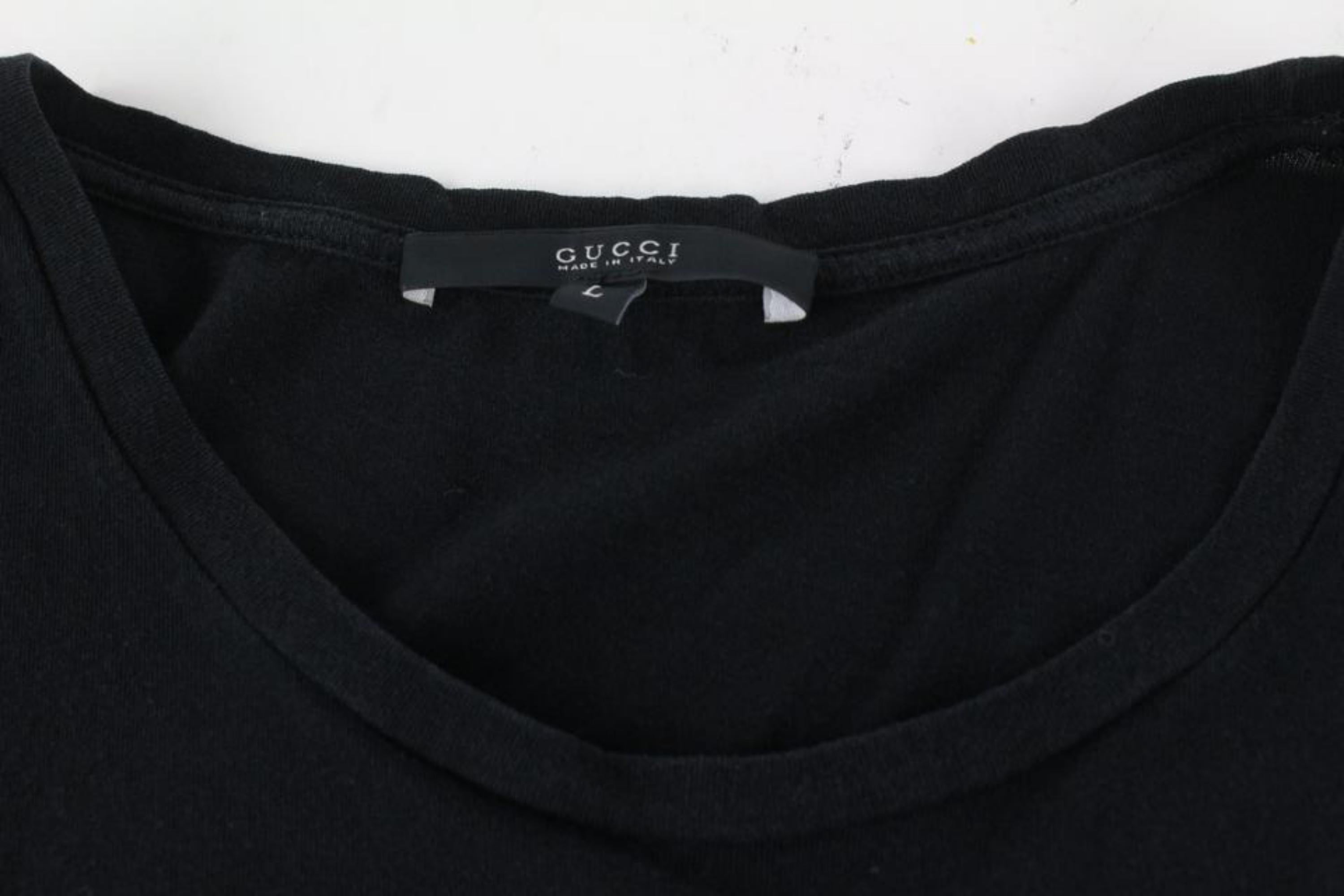 Gucci Black Trademark Logo Classic T-Shirt S125G For Sale 2