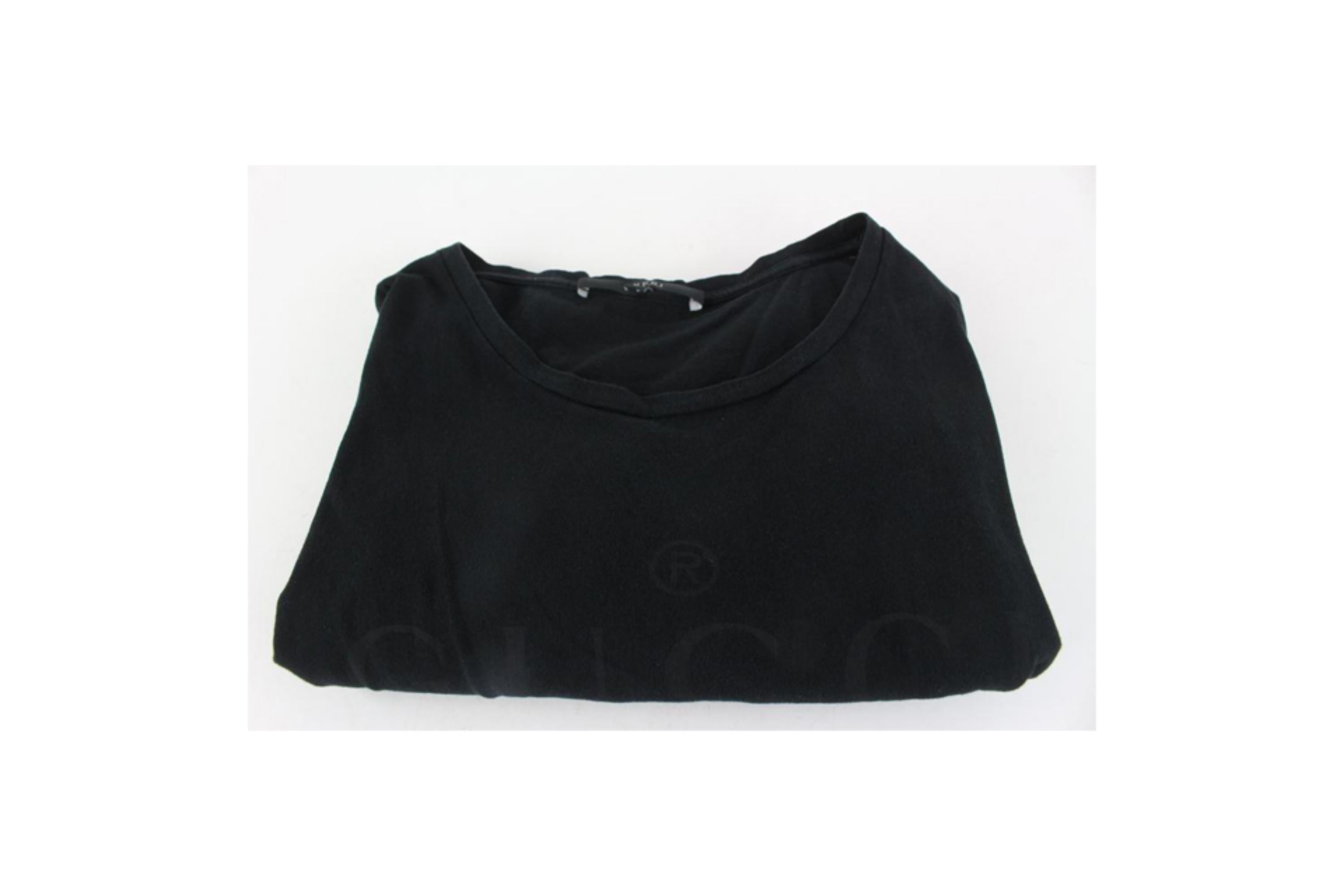 Gucci Black Trademark Logo Classic T-Shirt S125G For Sale 3