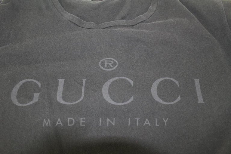 Gucci Black Trademark Logo Classic T-Shirt S125G For Sale at 1stDibs