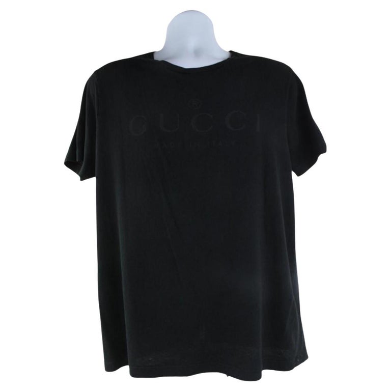 Camiseta Clásica Gucci Negra Logo Trademark S125G en venta en 1stDibs
