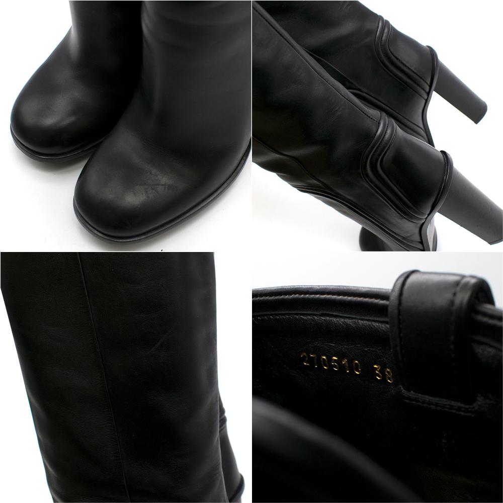 Gucci Black Trish Leather Over The Knee Platform Boots 38 In Excellent Condition In London, GB