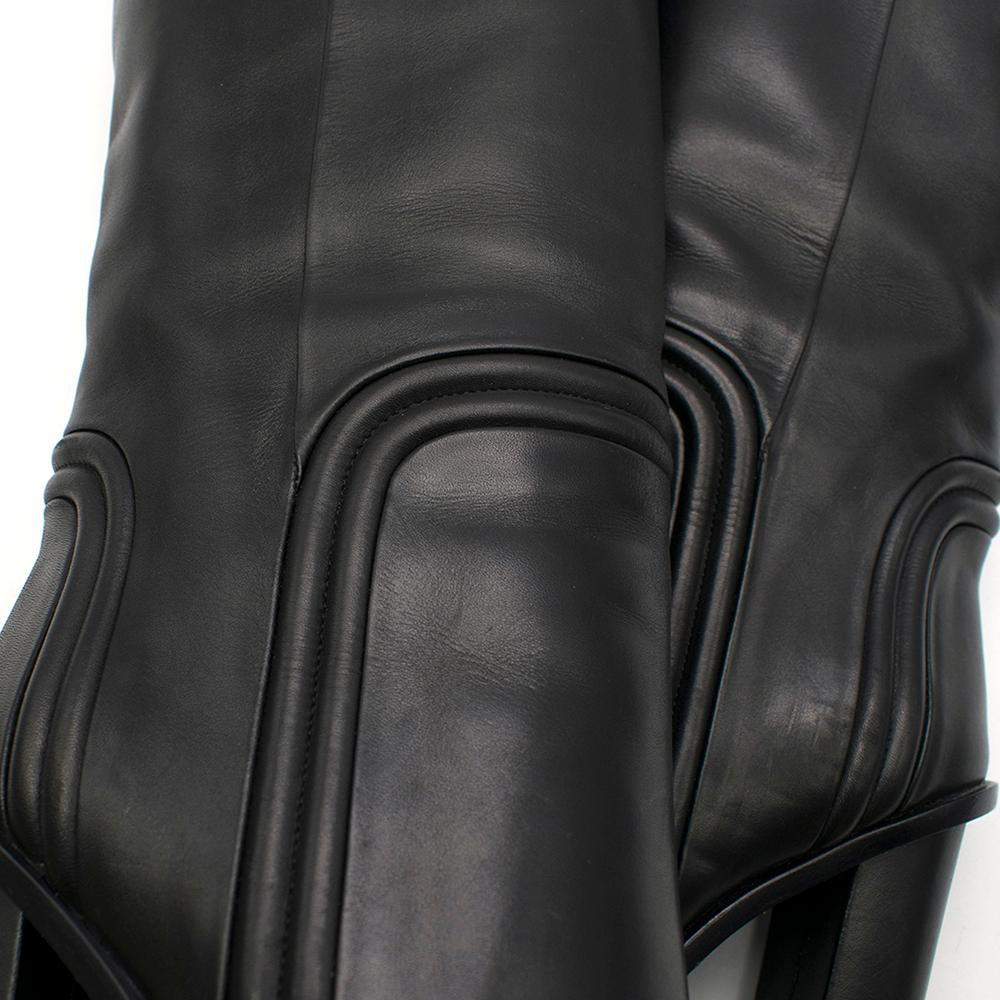 Gucci Black Trish Leather Over The Knee Platform Boots 38 1