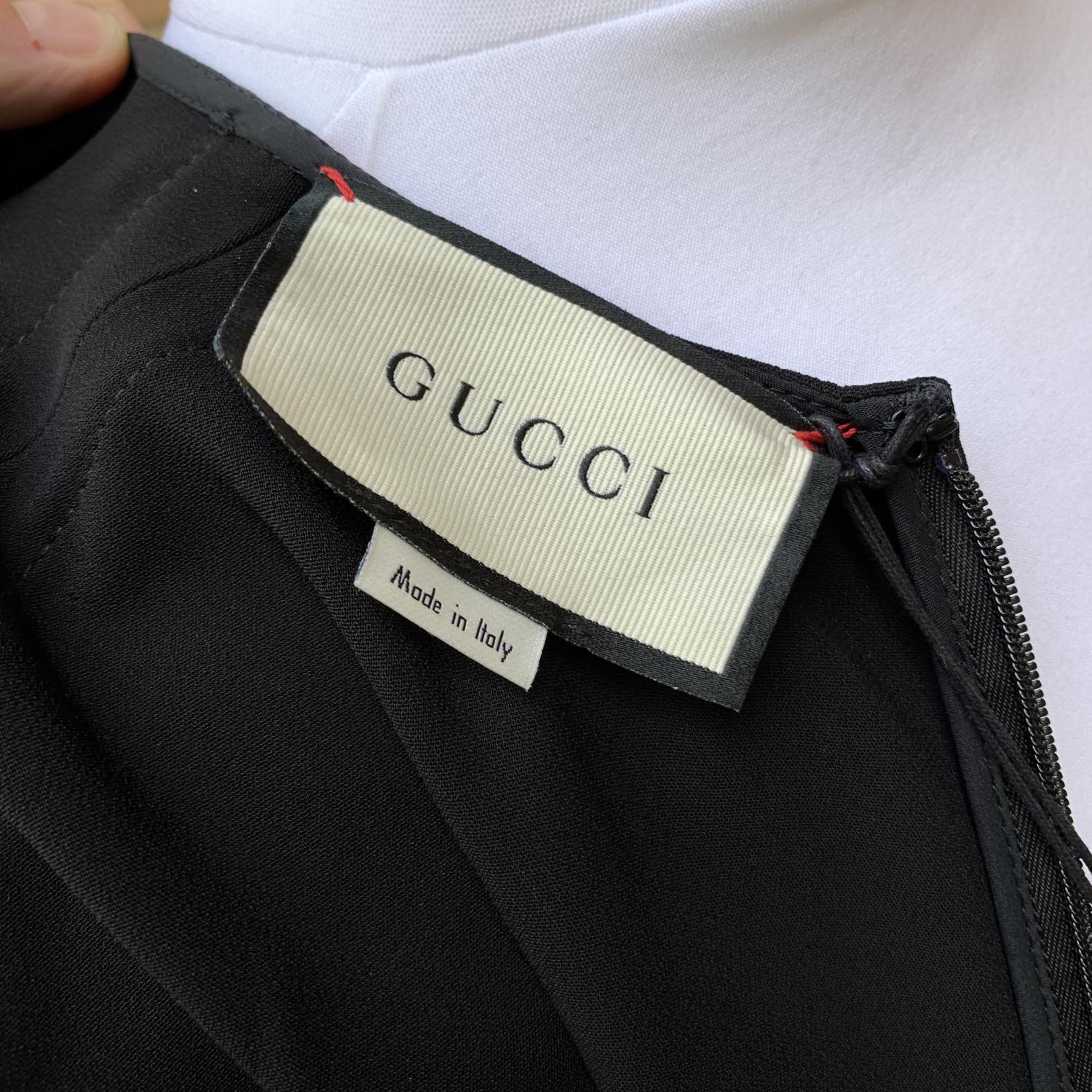 Gucci Black Tunic Web Trim Casual Short Sleeve Dress Size 42 IT 1