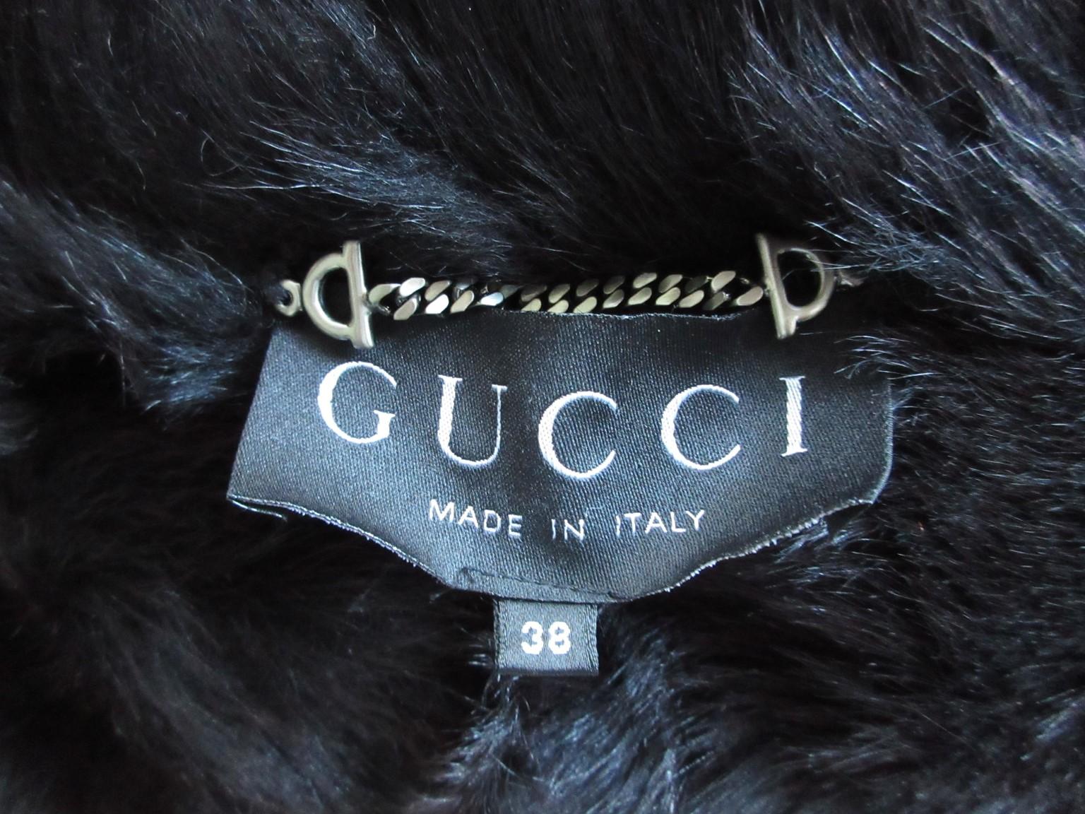 Gucci - Veste en cuir de mouton noir de Toscane 2