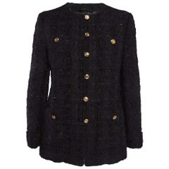 Gucci Black Tweed Button Front Jacket M
