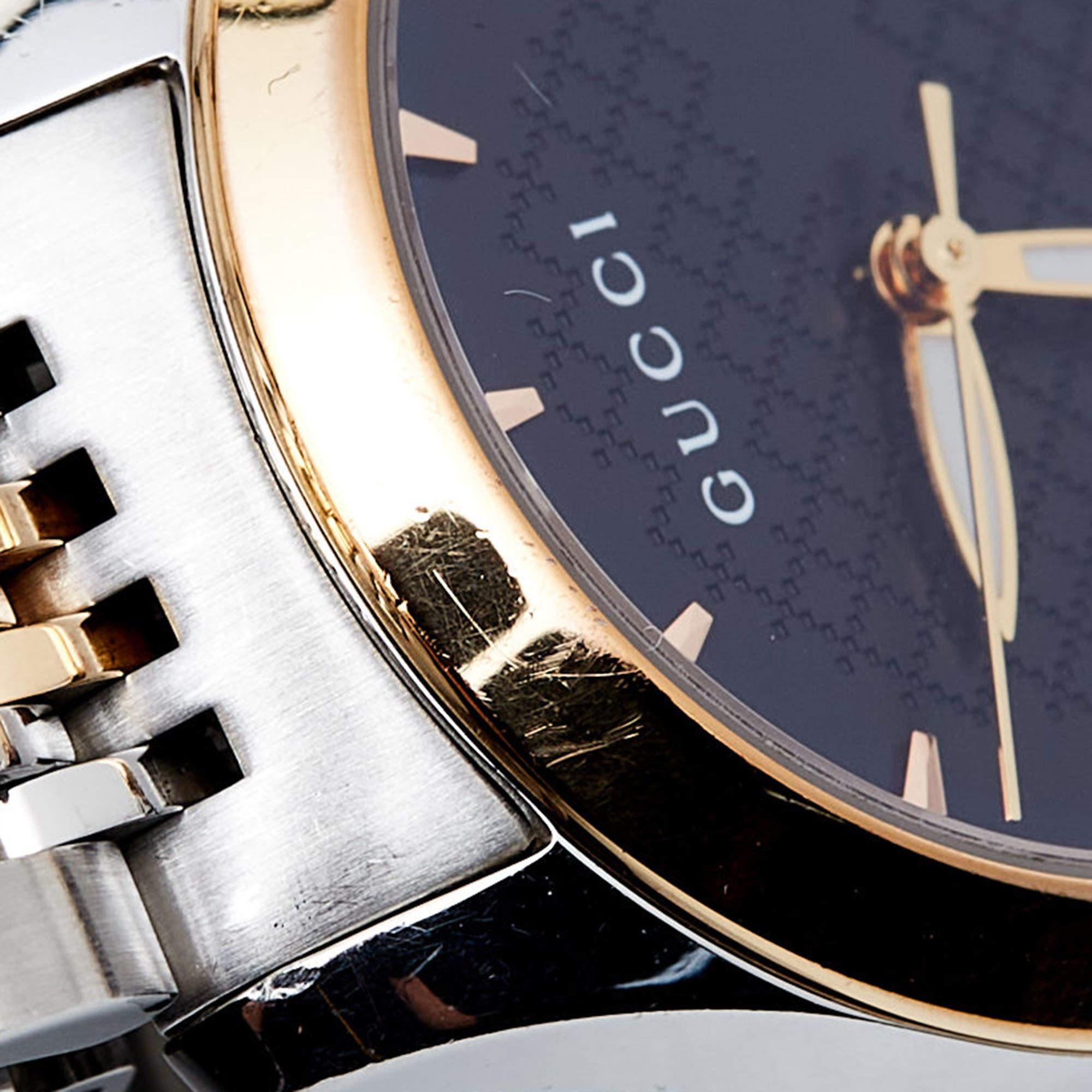 Gucci Montre-bracelet femme G-Timeless en acier inoxydable bicolore noir 27 mm État moyen à Dubai, Al Qouz 2