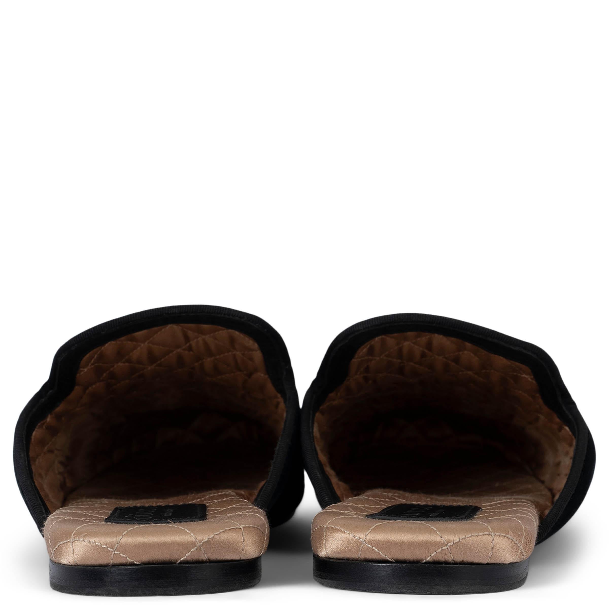 GUCCI terciopelo negro 2017 LAWRENCE CRYSTAL SNAKE Chanclas Zapatillas Zapatos 38 en Excelente estado para la venta en Zürich, CH