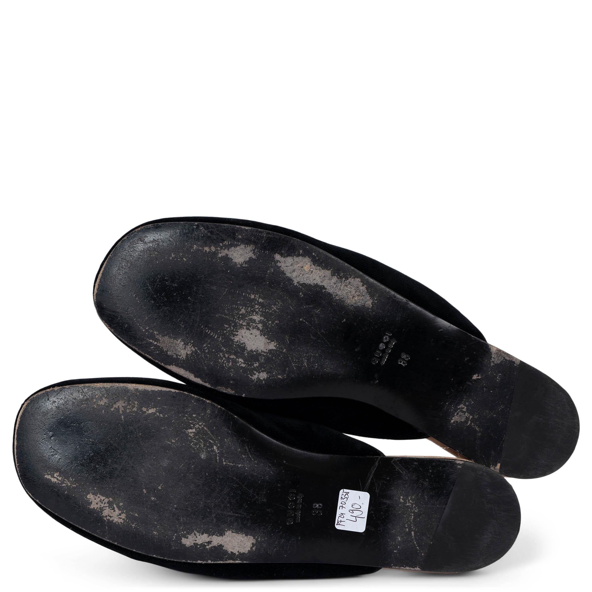 GUCCI terciopelo negro 2017 LAWRENCE CRYSTAL SNAKE Chanclas Zapatillas Zapatos 38 en venta 2
