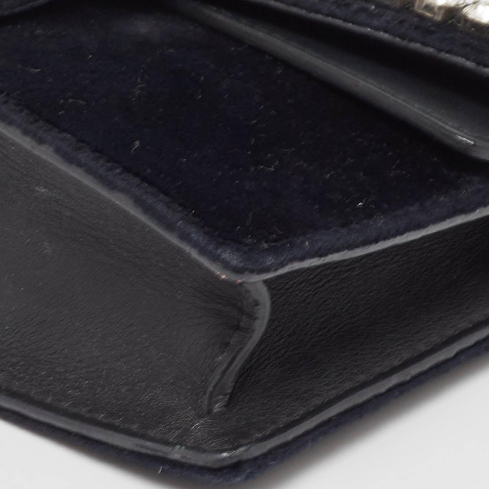 Gucci Black Velvet and Leather Super Mini Dionysus Chain Bag 5