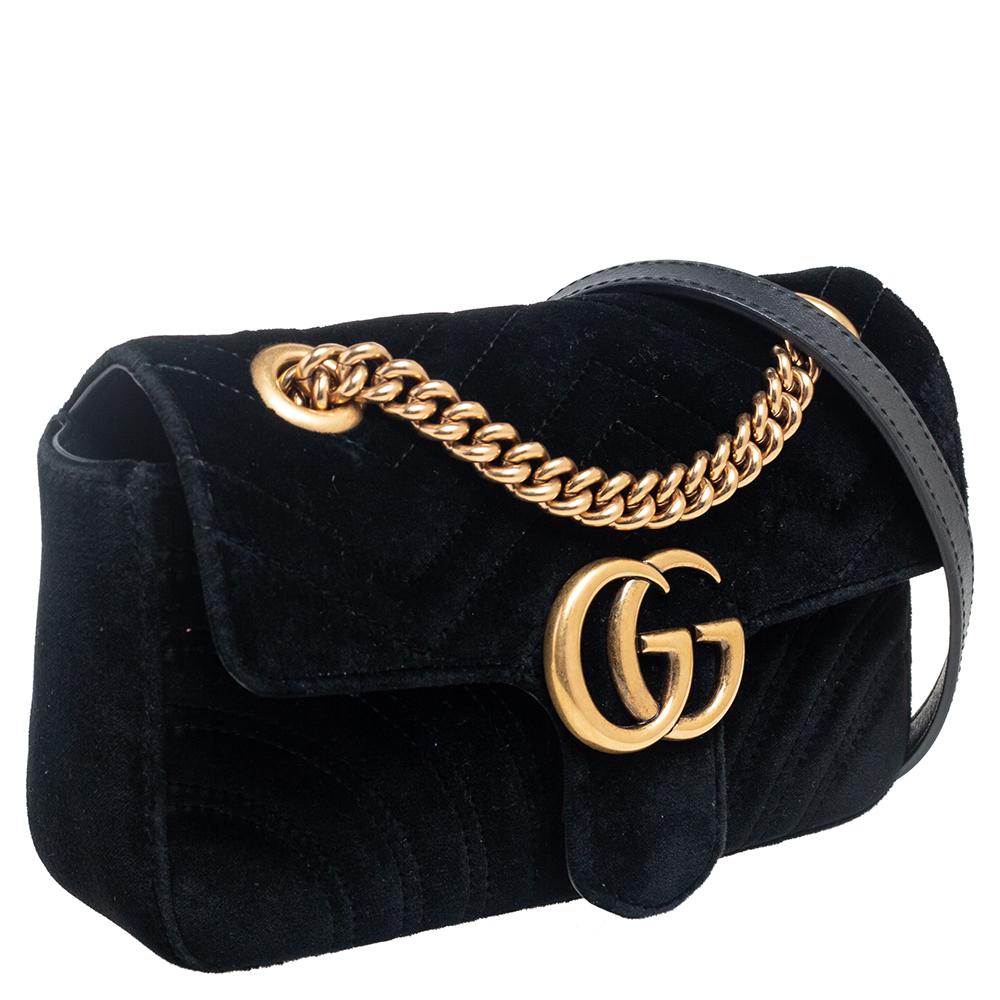 gucci black velvet crossbody