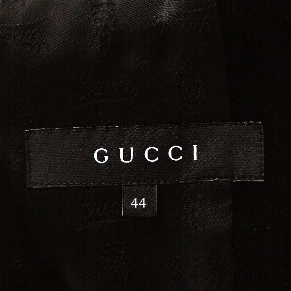 Gucci Black Velvet Horsebit Detail Tailored Blazer M 1