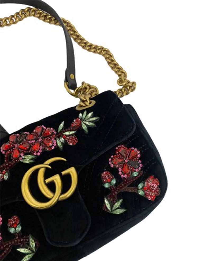 gucci marmont velvet bolsa black