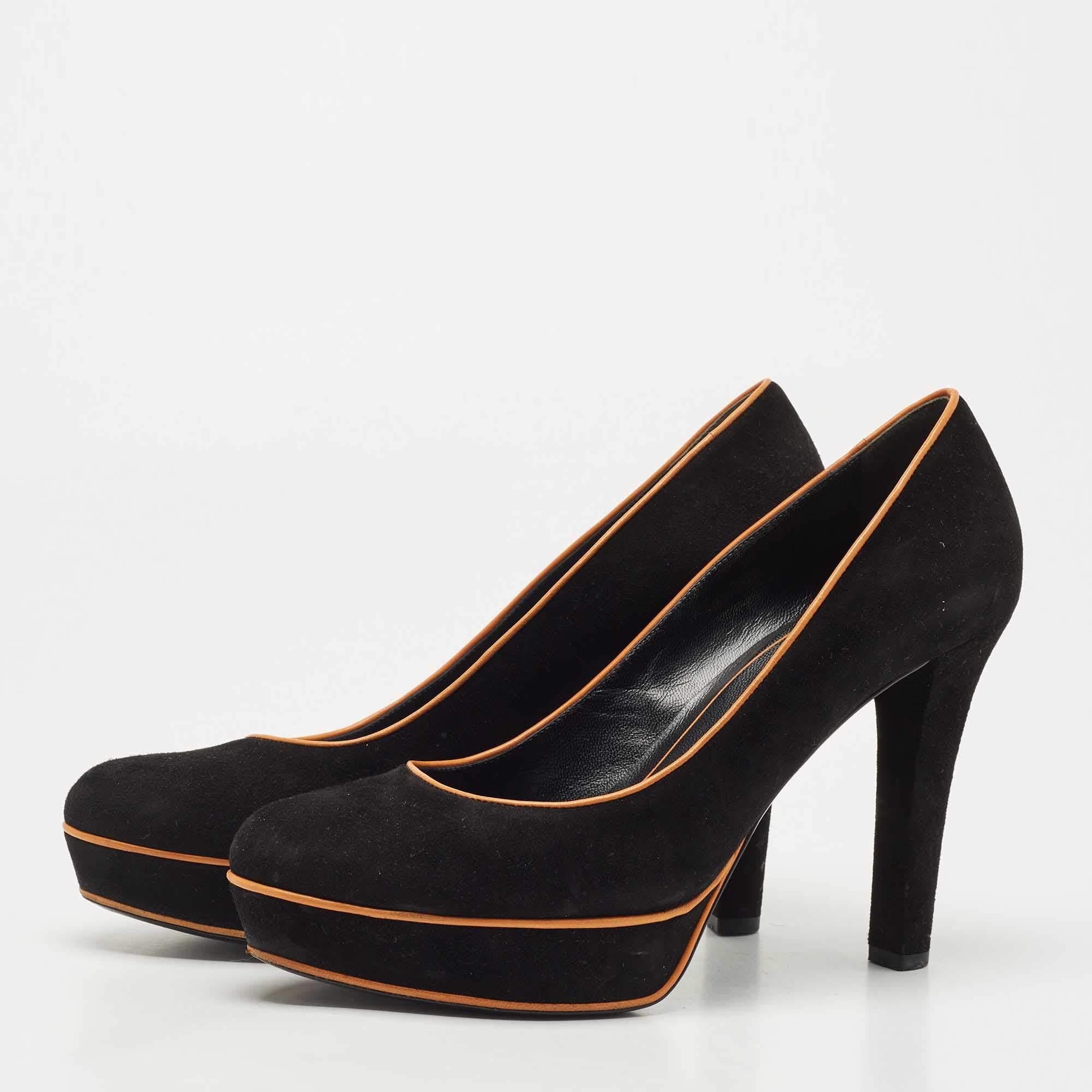 Exhibit an elegant style with this pair of pumps. These elegant shoes are crafted from quality materials. They are set on durable soles and sleek heels.


Includes
Original Box